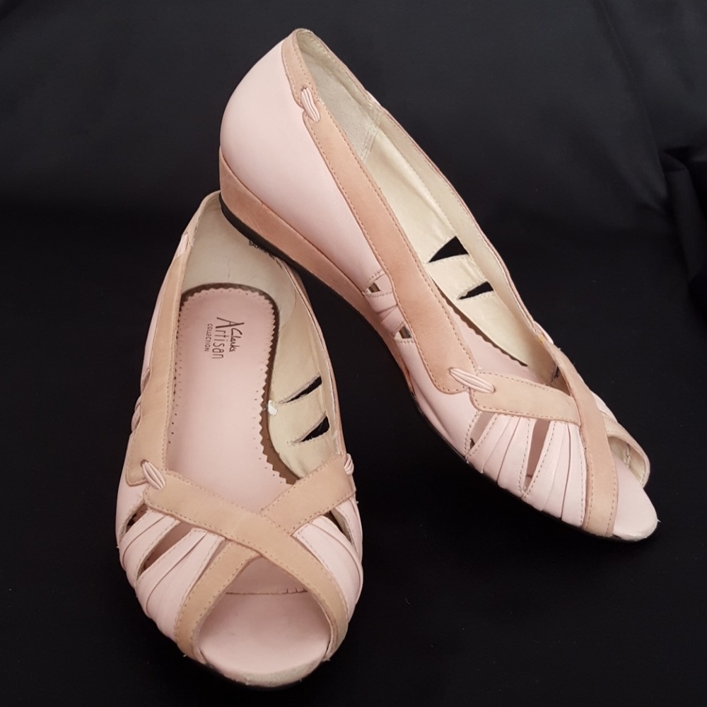 Clarks Artisan Collection Wedge Leather Sandals